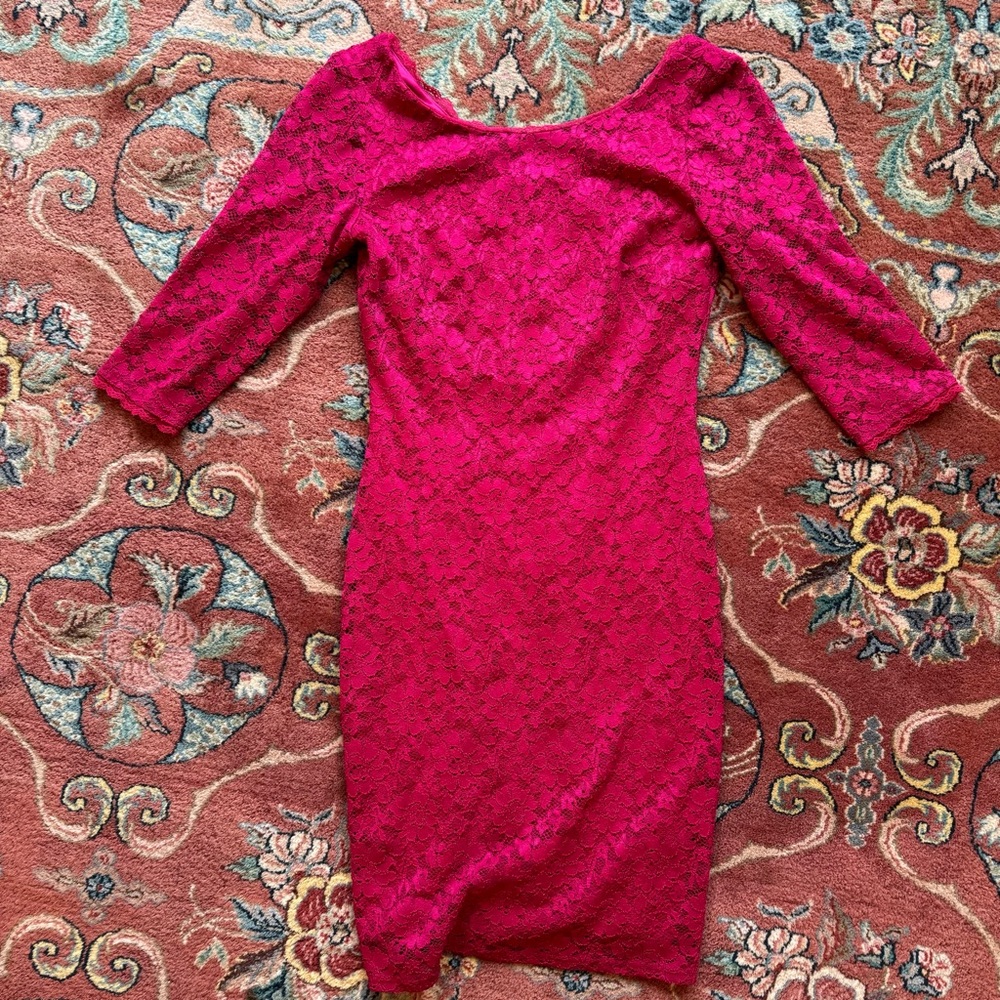 Laundry raspberry colored lace dress